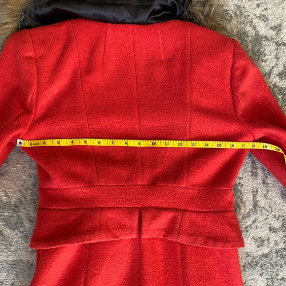 Anthropologie Orange Coat with Faux Fur Size 2 - Picture 15 of 15